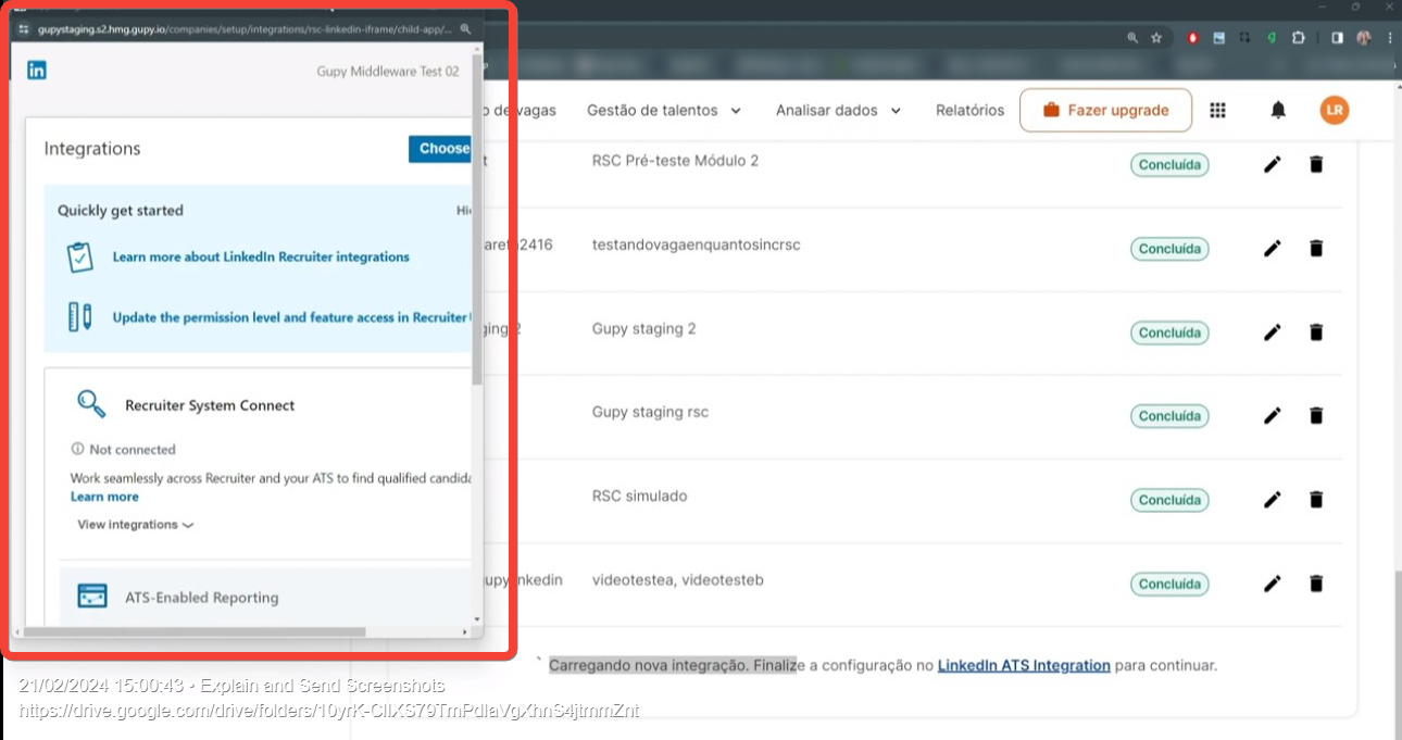 RSC | Tutorial Connecting LinkedIn Recruiter with Gupy through ...