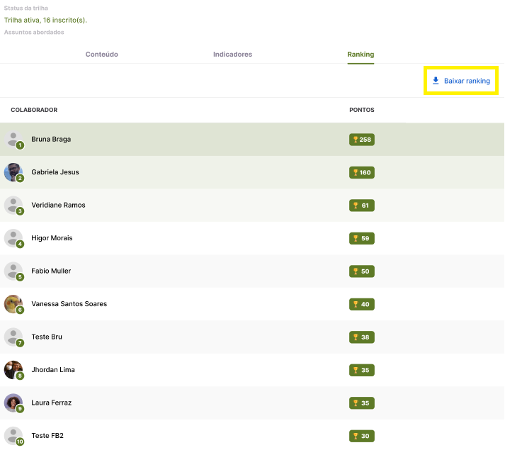 How to download a trail ranking in image format?